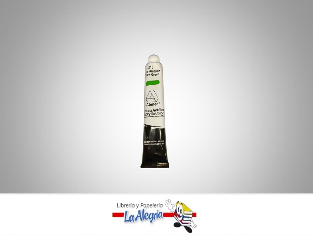 PINTURA ACRILICA 60CC - 210 - VERDE AMARILLO MARCA ATENEA