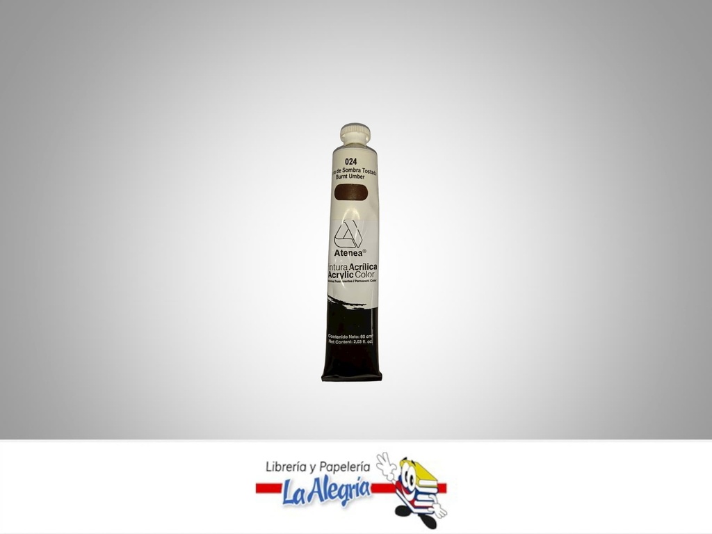 PINTURA ACRILICA 60CC - 024 - TIERRA SOMBRA TOSTADA MARCA ATENEA