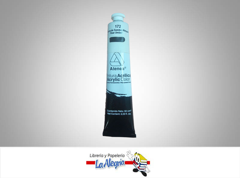PINTURA ACRILICA 60CC - 172 - TIERRA SOMBRA NATURAL MARCA ATENEA