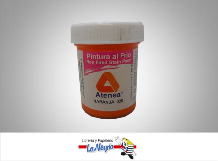 PINTURA AL FRIO 60CC NARANJA MARCA ATENEA   