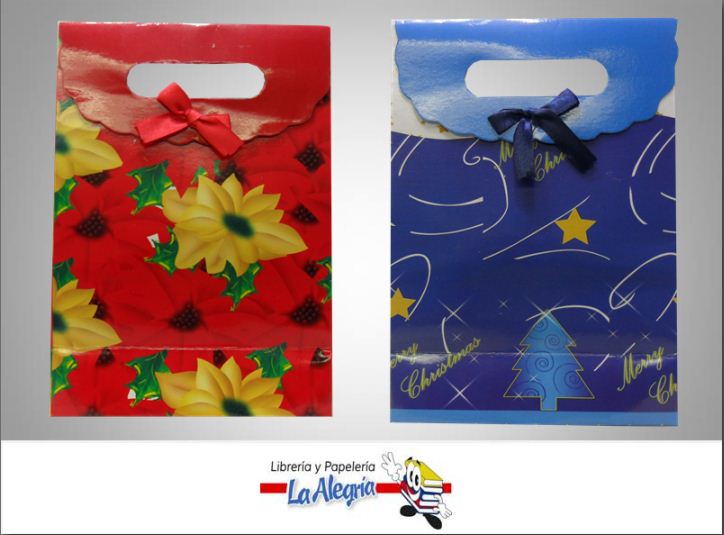 BOLSA DE REGALO 27.5X19 D/NAVIDAD MARCA S/M   