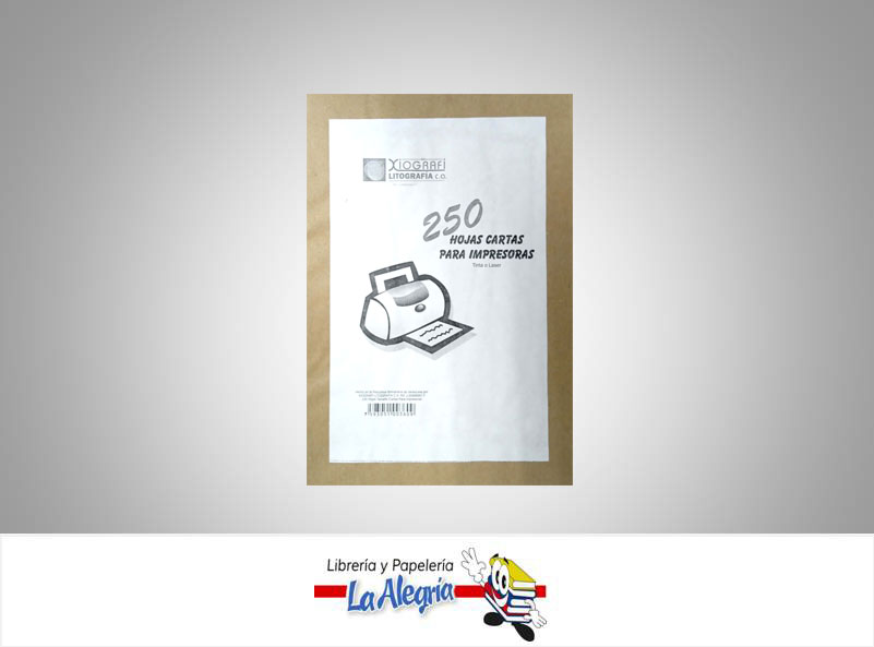 RESMA PAPEL BOND 250 H CARTA MARCA XIOGRAFI LITOGRAFIA   
