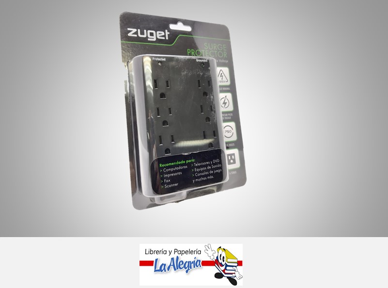 PROTECTOR DE VOLTAJE 6 TOMAS ZUGET-403 MARCA ZUGET   