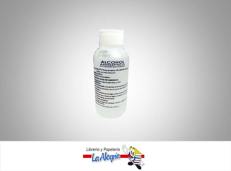ALCOHOL ANTISEPTICO 120CC 70% UND MARCA ALNA   