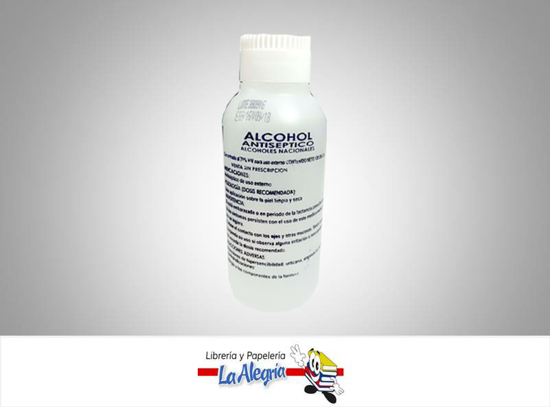 ALCOHOL ANTISEPTICO 240CC 70% UND MARCA ALNA   