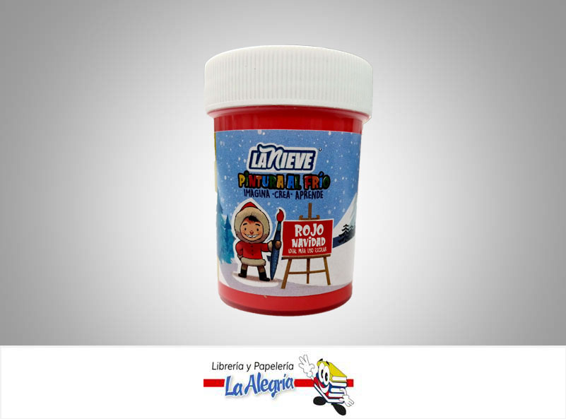PINTURA AL FRIO 60CC ROJO NAVIDAD MARCA LA NIEVE   