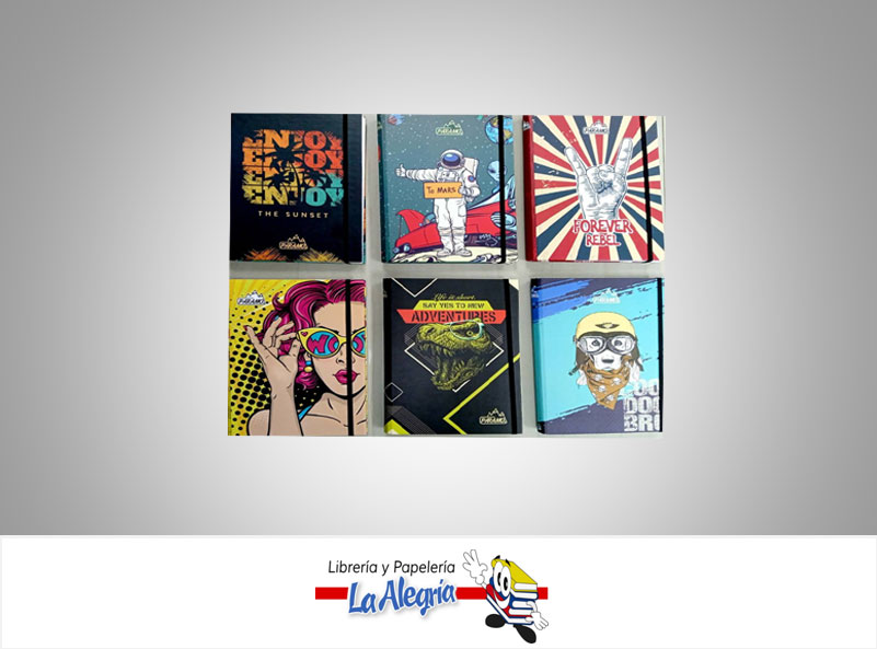 LIBRETA NOTA ESPIRAL MILLENNIAL CON LIGA MARCA PARAMO   