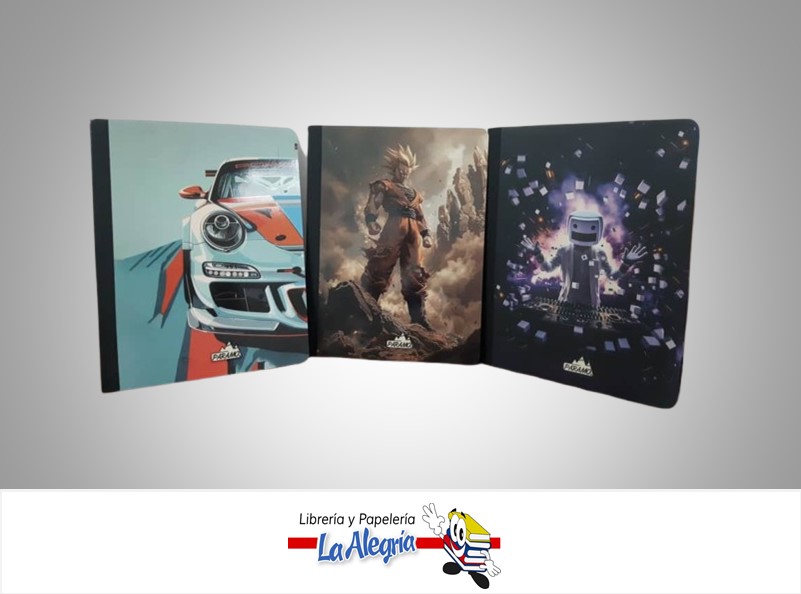 LIBRETA COSIDA 8377 100 HOJAS 1 LINEA CON STICKERS ESTAMPADO MARCA PARAMO