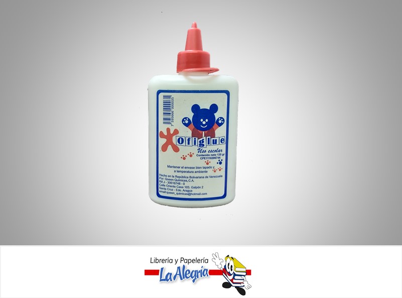 PEGA LIQUIDA BLANCA 135GR ESCOLAR MARCA OFIGLUE   