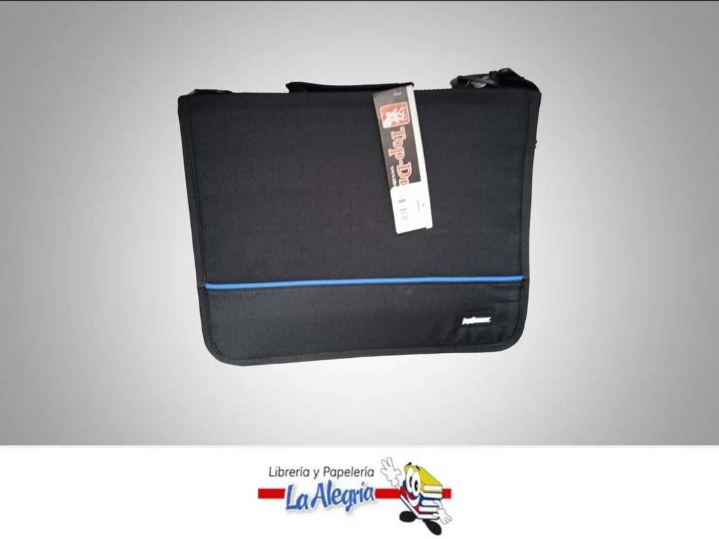 PORTAFOLIO DE TELA CON ASA 3 AROS OFICIO MARCA TOP DRAWER   