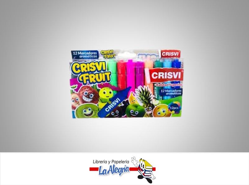 MARCADOR FRUIT AROMA 12 COLOR MARCA CRISVI   