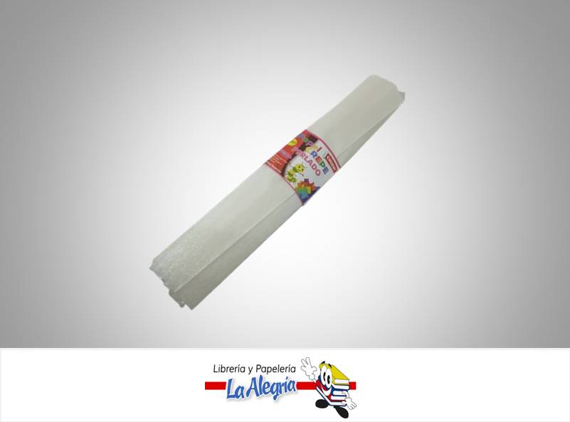 PAPEL CREPE BLANCO PERLADO 50X200CM UND MARCA CRISVI   