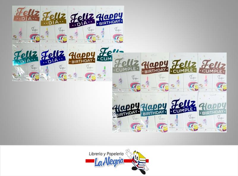 TOPPER CLASICO B METALIZADO CON VELA UND MARCA S/M   