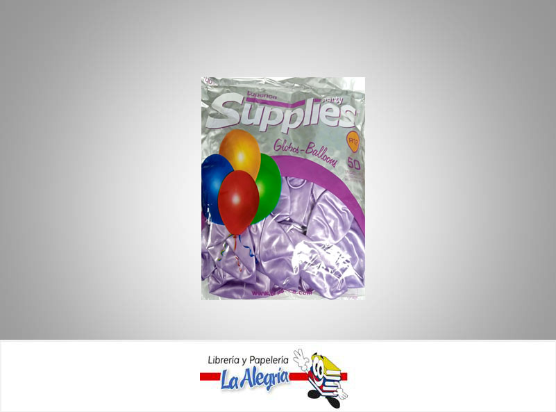 GLOBO R12 METALIZADO LILA 50 UND MARCA SUPPLIES   