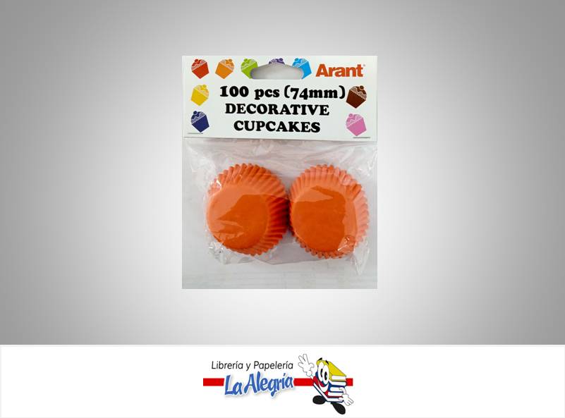 CAPACILLO CON DISEÑO 74MM 100 PZ NARANJA MARCA ARANT
