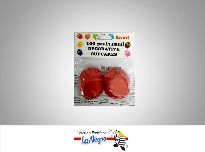 CAPACILLO C/DISENO 74MM 100 PZ ROJO MARCA ARANT   