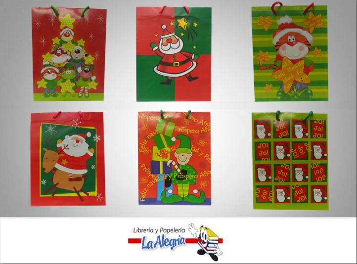 BOLSA DE REGALO 23X18CM D/NAVIDAD MARCA NICO   
