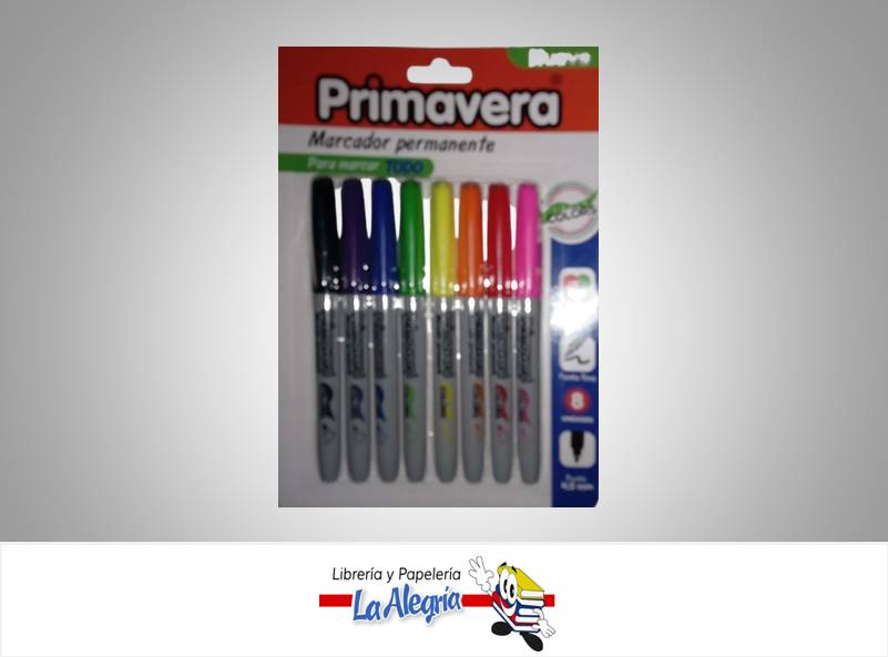 MARCADOR PERMANENTE SOLIDO 8 UND MARCA PRIMAVERA   