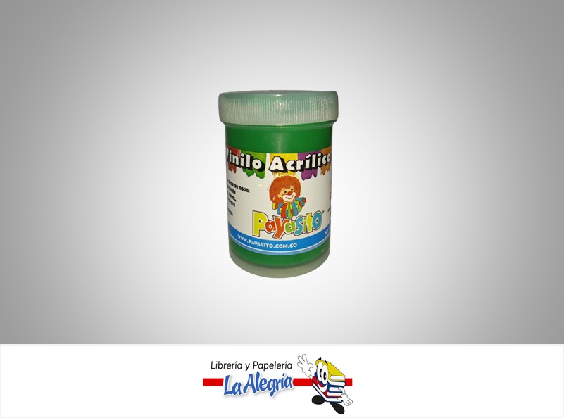 PINTURA ACRILICO VINILO 80 GR VERDE MARCA PAYASITO   