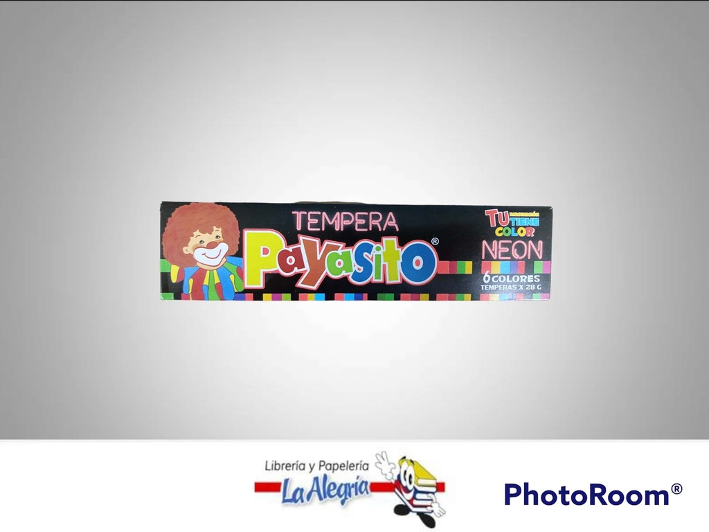 TEMPERA NEON 6 COL C/PALETA/PINCEL MARCA PAYASITO   