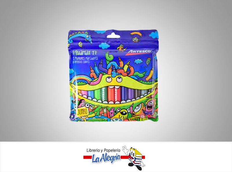 MARCADOR GRUESO AQUAMAX JUMBO 12PZ MARCA ARTESCO   