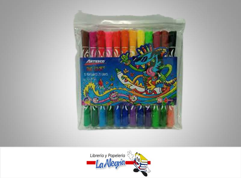 MARCADOR GRUESO DUO COLOR 12 PZA MARCA ARTESCO   