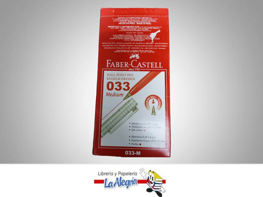 BOLIGRAFO FABER CASTELL ROJO CAJA MARCA FABER CASTELL   