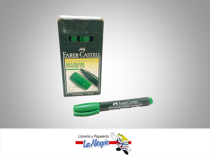 MARCADOR PERMANENTE PTA.RED 52 VERDE UND MARCA FABER CASTELL   