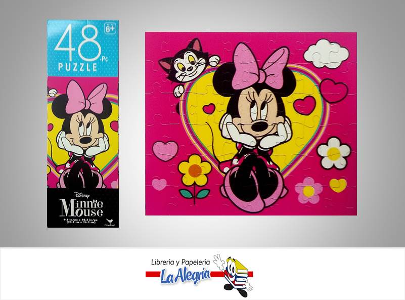 ROMPECABEZA RECTANGULAR MINNIE MOUSE 48 PZA MARCA CARDINAL