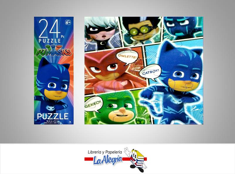 ROMPECABEZA RECTANGULAR PJ MASK 24PZ MARCA CARDINAL   