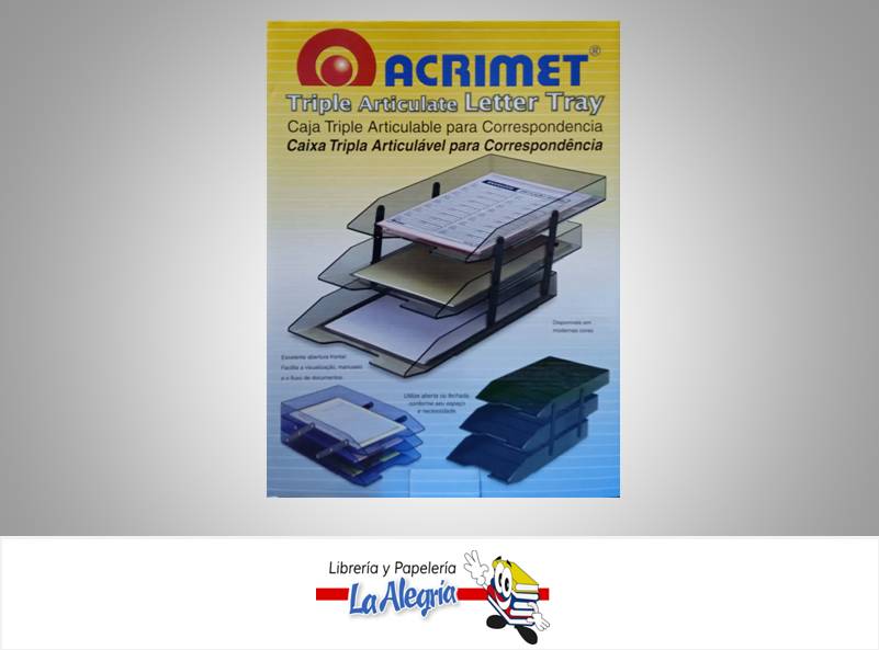 BANDEJA ACRILICA 3 NIVELES REF245.2 AZUL MARCA ACRIMET   