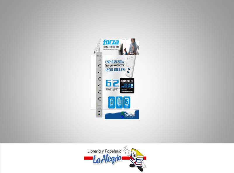 PROTECTOR DE VOLTAJE 110/220V 1200J 6 TO MARCA FORZA   