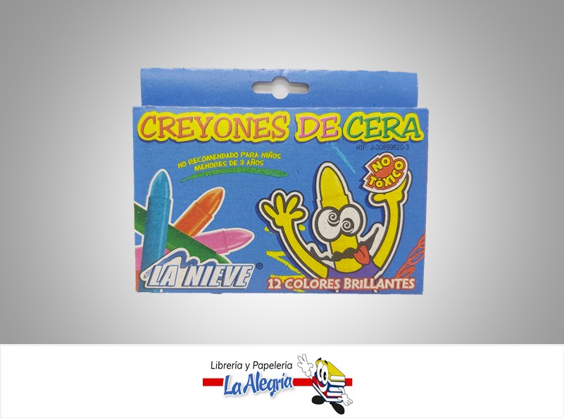 CREYON DE CERA 12 COL MARCA LA NIEVE   
