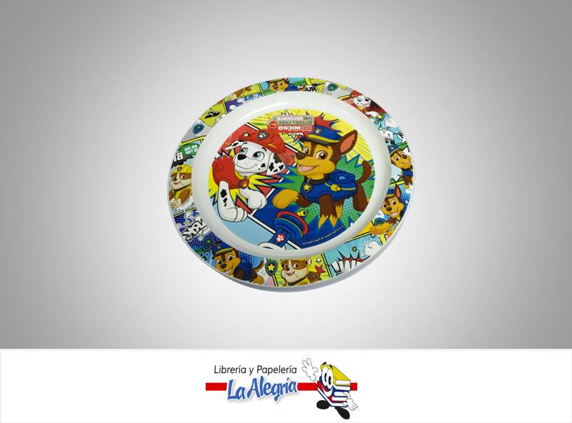 PLATO PLASTICO LLANO PAW PATROL MARCA S/M   