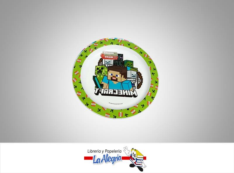 PLATO PLASTICO LLANO MINECRAFT MARCA S/M   