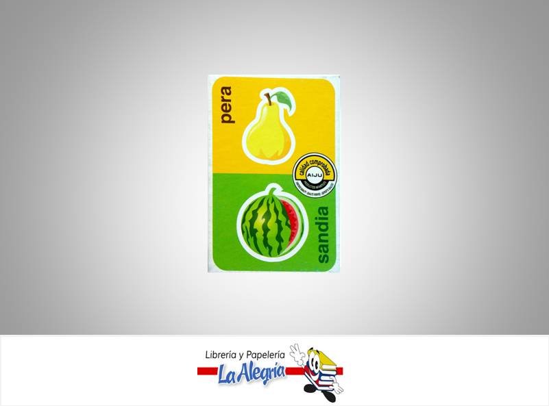 CARTA DE CARTON DOMINO FRUTAS MARCA VARITEMAS   