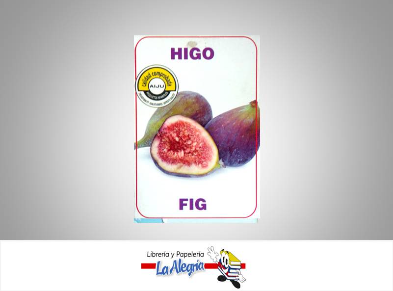 CARTA DE CARTON APRENDE INGLES FRUTAS Y VERDURAS MARCA VARITEMAS