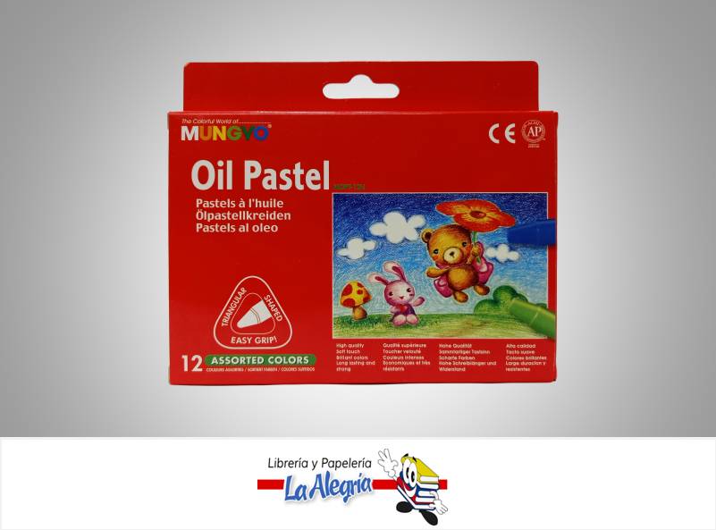 OLEO PASTEL TRIANGULAR 12 COLORES MARCA MUNGYO   