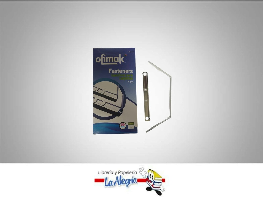 GANCHO PARA CARPETA METAL 7 CM 50 PZ MARCA OFIMAK   