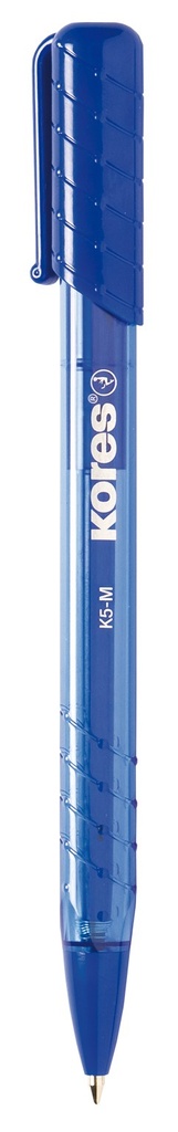 BOLIGRAFO RETRACTIL TRANSPARENTE K5-M MEDIO AZUL UND MARCA KORES