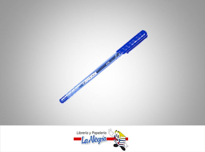 BOLIGRAFO CON TAPA TRANSPARENTE K1 MEDIO AZUL UND MARCA KORES
