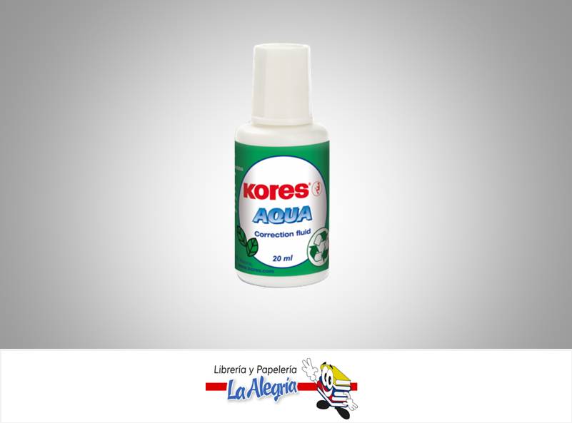 CORRECTOR LIQUIDO TIPO BROCHA AQUA 20 ML MARCA KORES