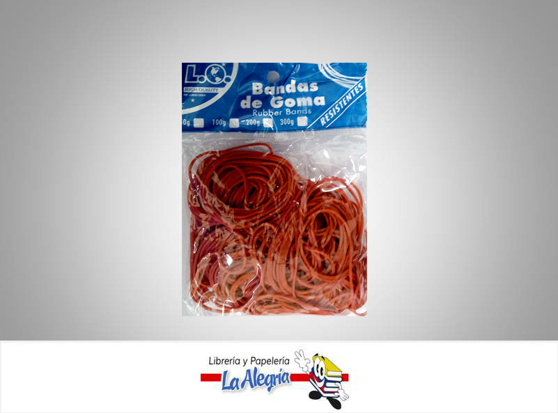 LIGA DE GOMA 100 GR ROJA MARCA L.O.   