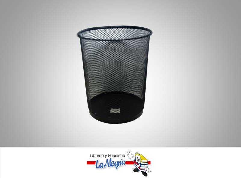 PAPELERA METALICA MEDIANA MESH NEGRA    