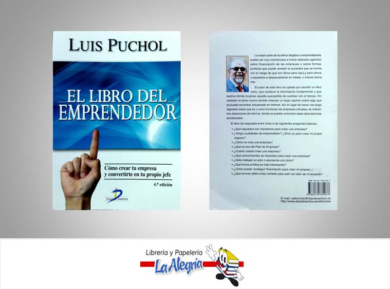 EL LIBRO DEL EMPRENDEDOR TEMATICA NEGOCIOS Y GERENCIA AUTOR PUCHOL, LUIS EDITORIAL DIAZ DE SANTOS