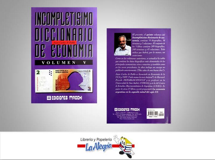 INCOMPLETISIMO DICCIONARIO DE ECON. V  TEMATICA DICCIONARIOS AUTOR DE PABLO JUAN CARLOS EDITORIAL EDICIONES MACCHI