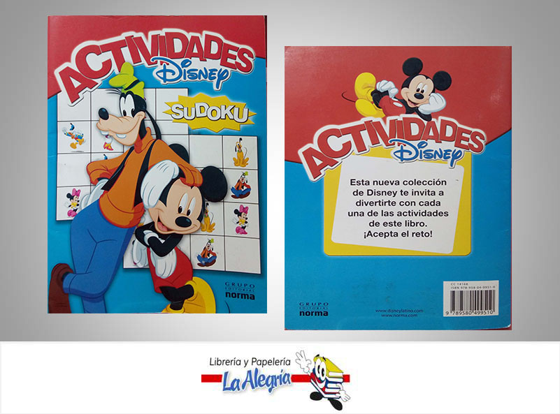 SUDOKU ACTIVIDADES DISENY  TEMATICA JUEGOS Y ACERTIJOS   EDITORIAL NORMA