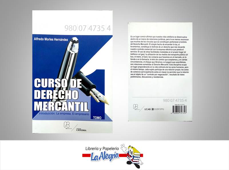 CURSO DE DERECHO MERCANTIL TOMO 1  TEMATICA DERECHO AUTOR MORLES, ALFREDO EDITORIAL UCAB