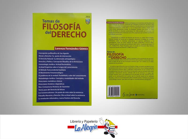 TEMAS DE FILOSOFIA DEL DERECHO  TEMATICA DERECHO AUTOR FERNANDEZ LORENZO EDITORIAL UCAB