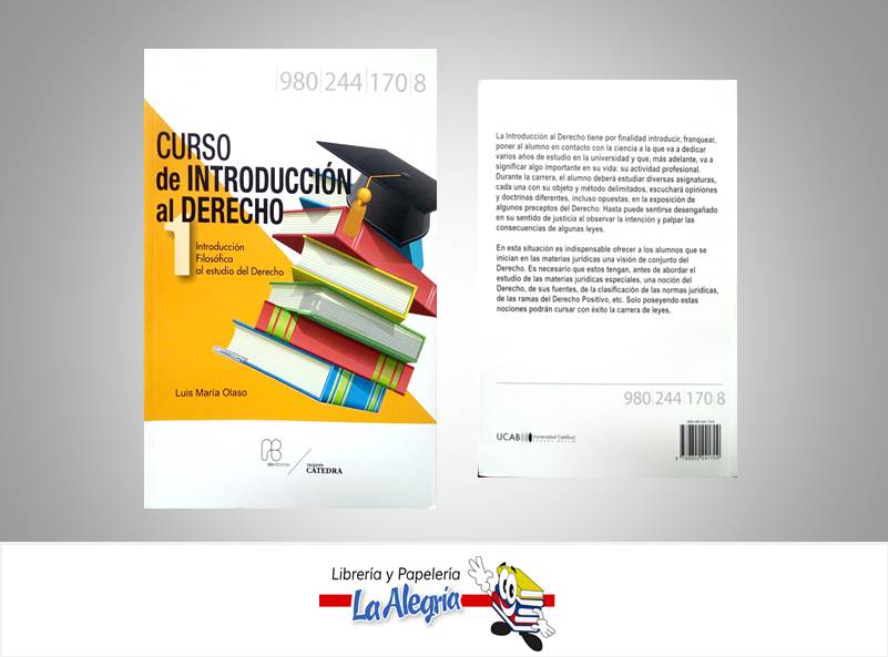 CURSO DE INTRODUCCION AL DERECHO 1  TEMATICA DERECHO AUTOR OLASO, LUIS MARIA EDITORIAL UCAB